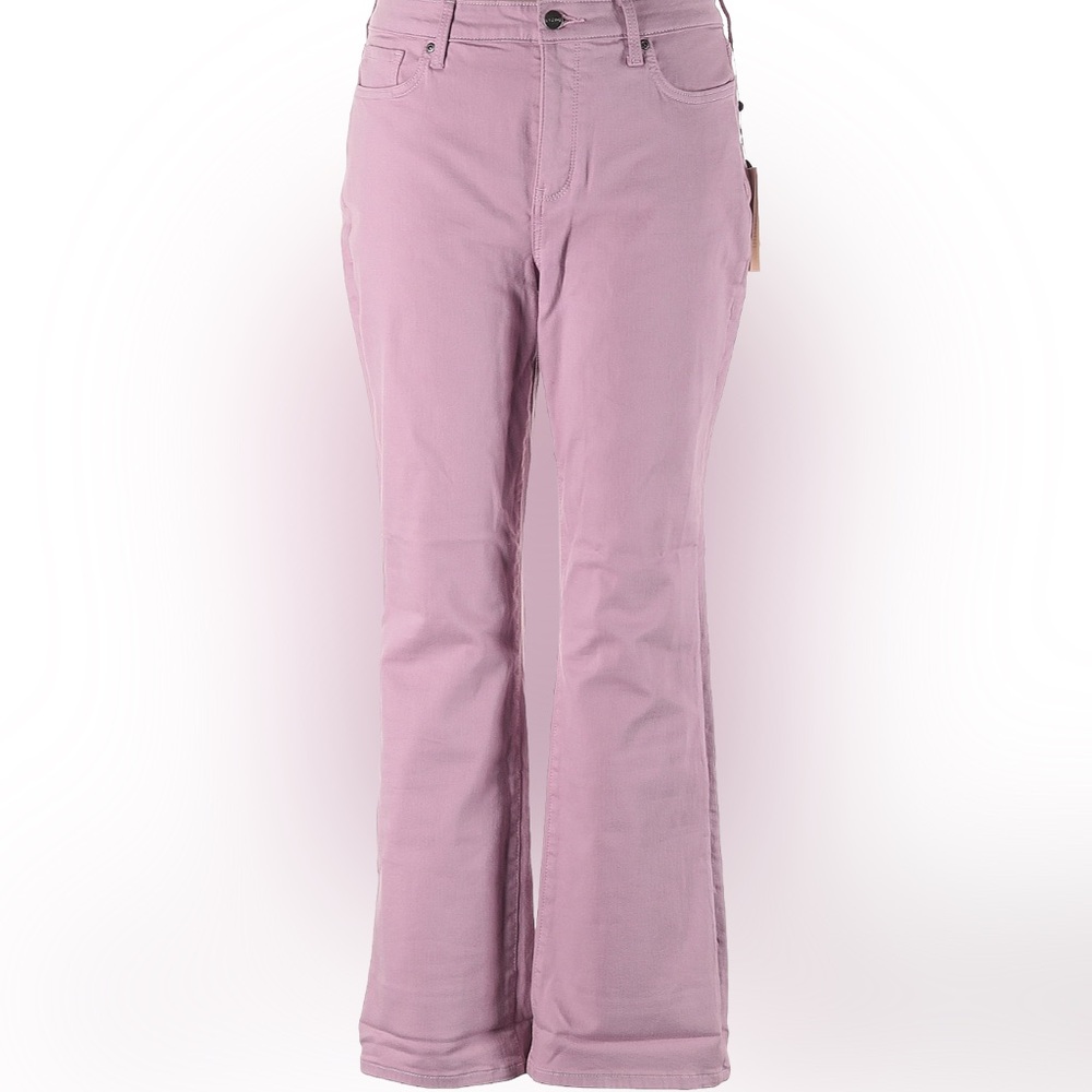 NWT🩷 NYDJ Barbara Bootcut Dawn Pink Ankle Cuff Denim Jeans, Size 12, #MFOZBA8385